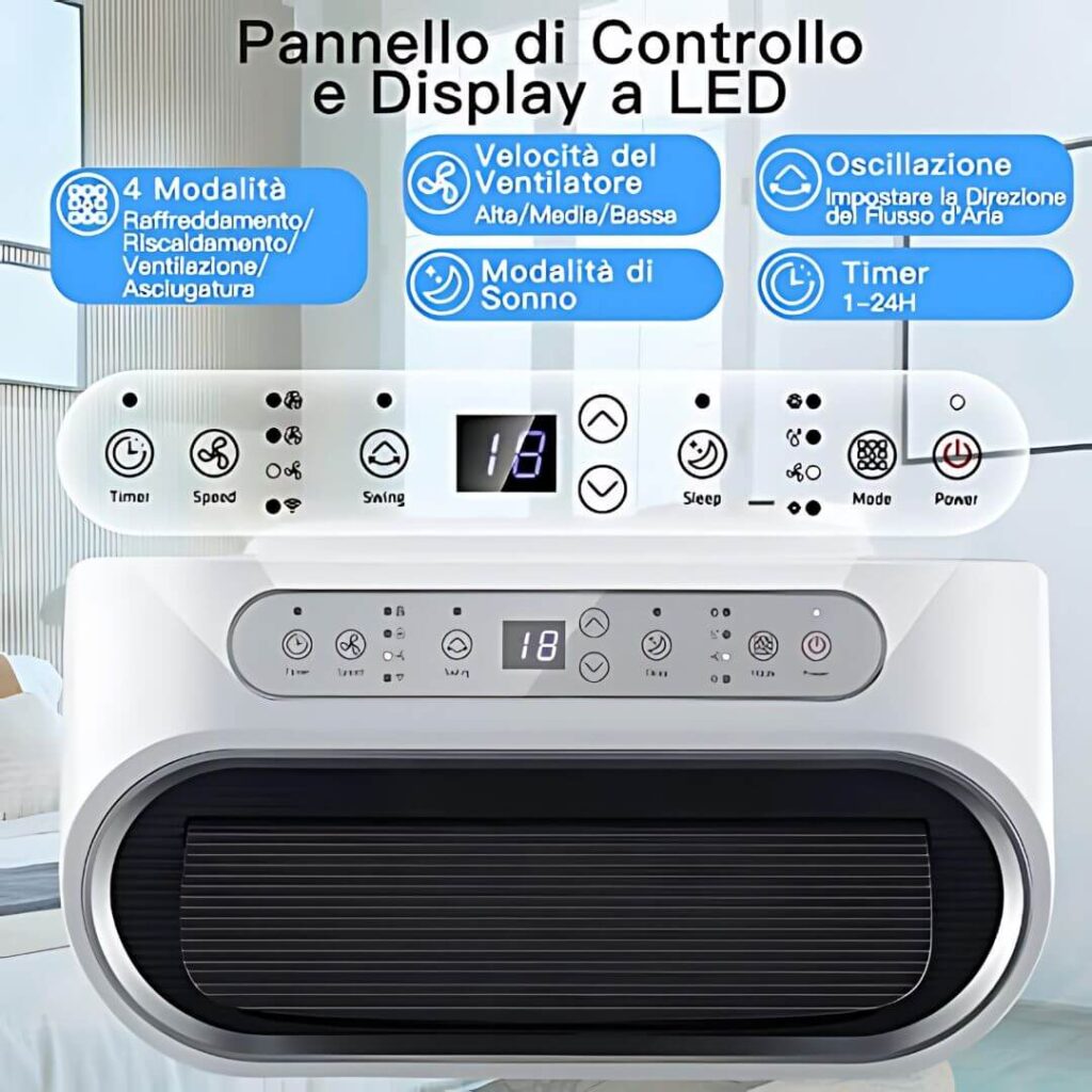 condizionatore portatile display led